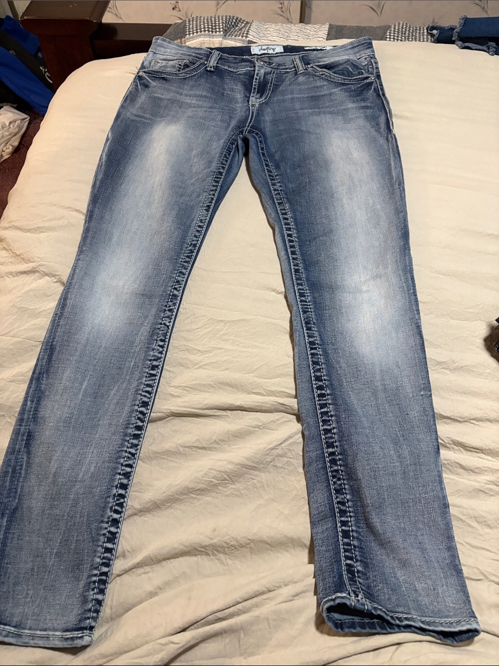Daytrip Light Blue Skinny Jeans — Faded Wash